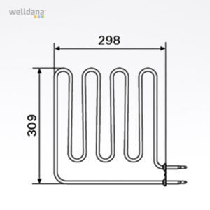 Sauna Element 1750W, 230V Vega (terminal side)