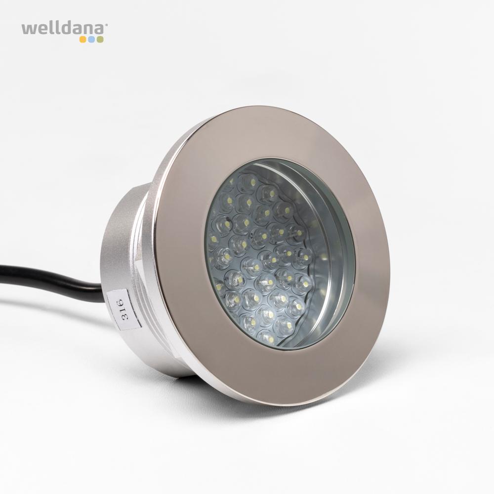 Spa Lys LED kold hvid Ø 83 mm inkl. strømforsyning