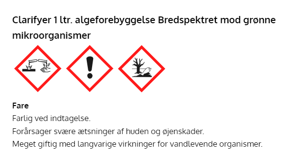 Clarifyer/1L Algklarningsmedel plastflaska, mot gröna mikroorganismer - Image 2
